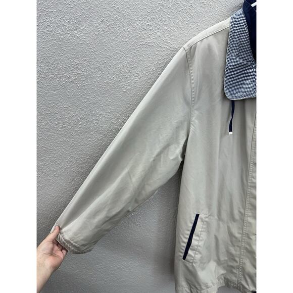 CS Signature Womens Jacket Size 1X Double Closure Cream Navy Blue Faux Mock Neck - Picture 2 of 15